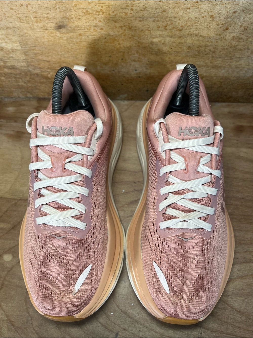 Hoka One One Bondi 8 Womens Size 7.5 Running Shoes Sneakers Sandstone Cream - Picture 3 of 12